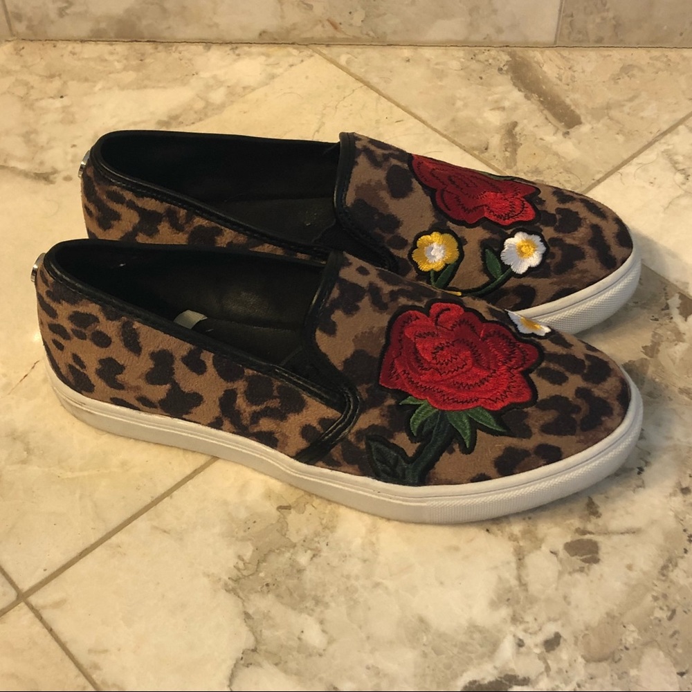 Leopard and rose size 4 shoes worn once